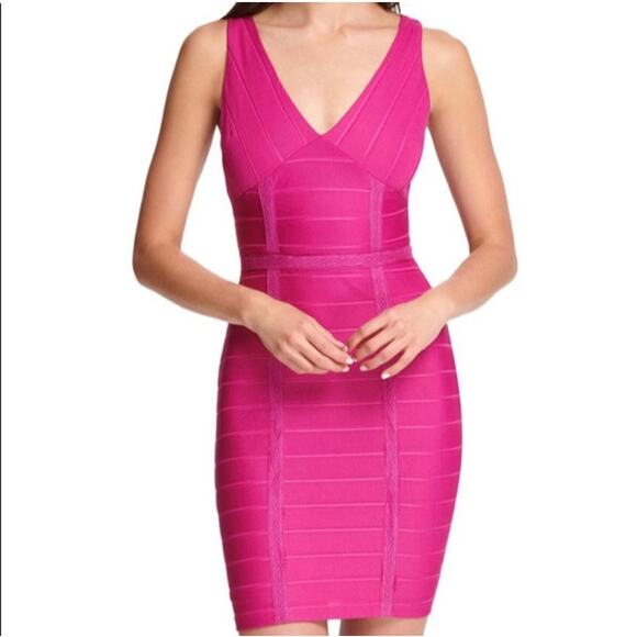 Guess Women's Fuchsia Bandage Bodycon Dress Size 2 - Picture 1 of 6